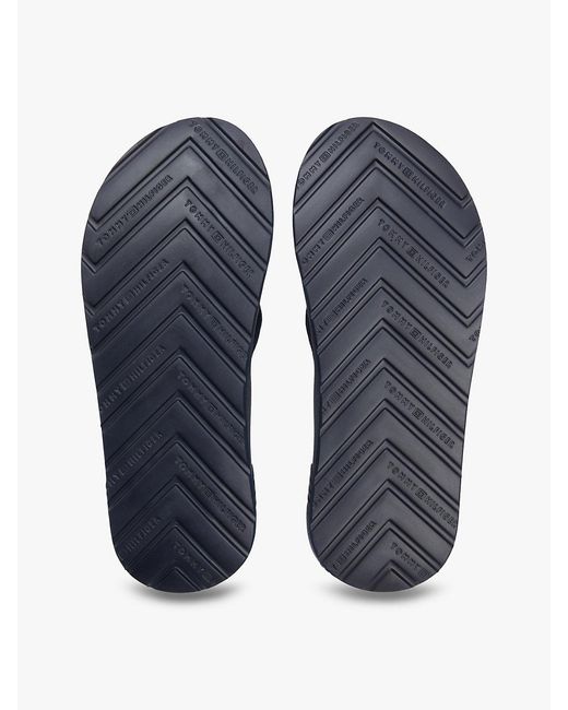 Tommy Hilfiger Blue Padded Strap Contoured Footbed Flip-Flops for men