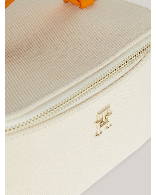 Tommy Hilfiger Natural Th Monogram Small Canvas Vanity Case