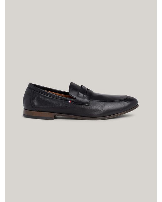 Tommy Hilfiger Black Casual Leather Loafers for men