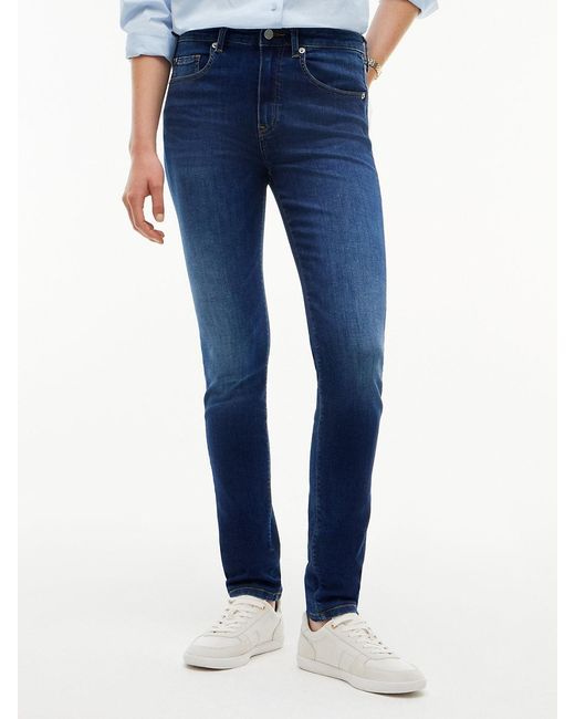 Tommy Hilfiger Blue Como Mid Rise Skinny Faded Jeans