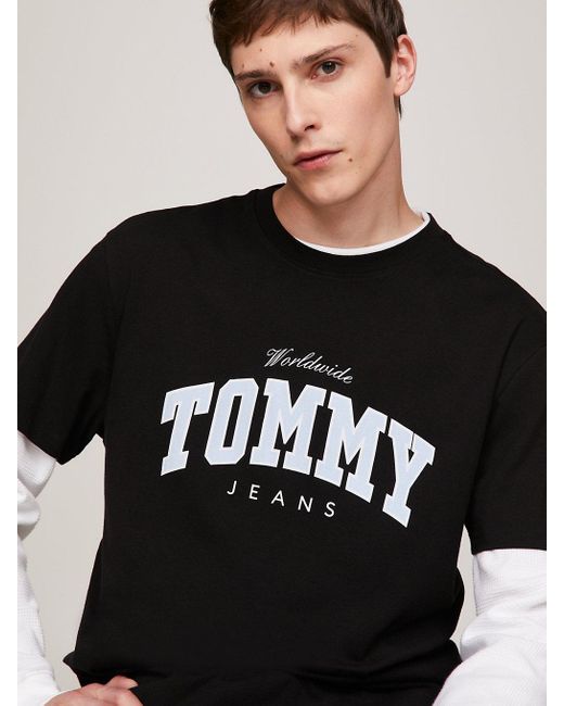 Tommy Hilfiger Black Varsity Logo T-shirt for men