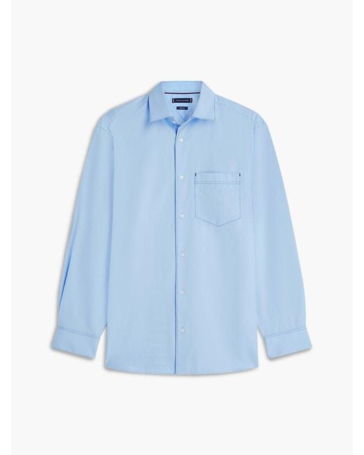 Tommy Hilfiger Blue New York Label Relaxed Fit Poplin Shirt for men