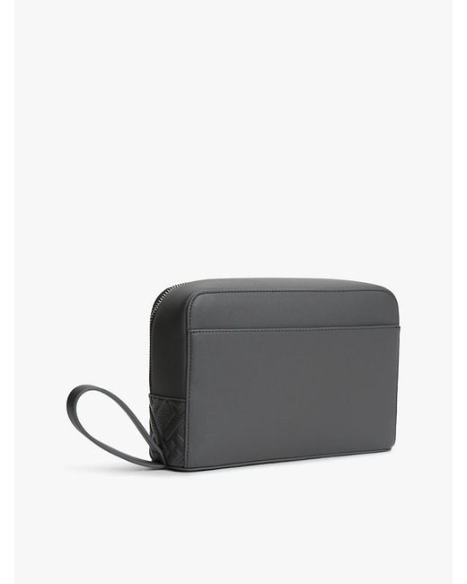 Tommy Hilfiger Gray Modern Flag Embossed Pouch for men