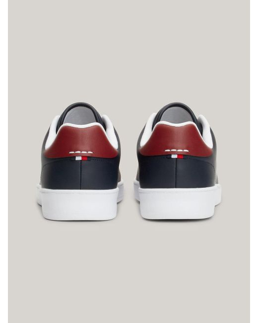 Tommy Hilfiger Blue Contrast Heel Cupsole Court Trainers for men