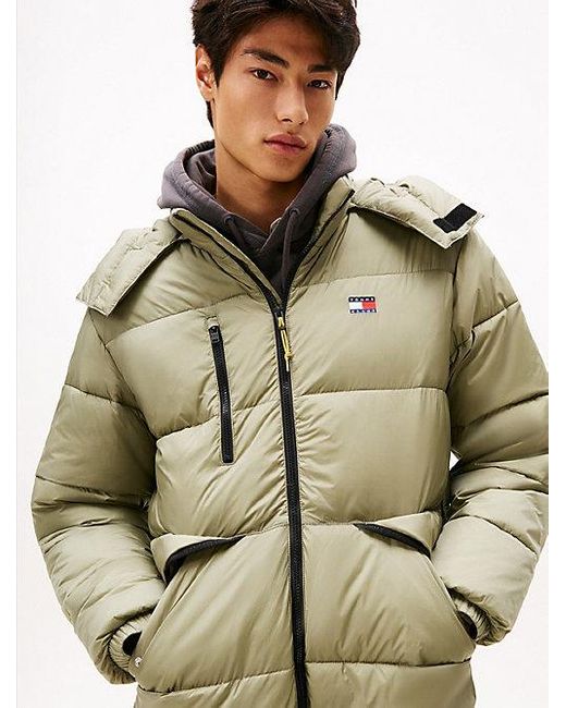 Tommy Hilfiger Longline Relaxed Fit Parka Met Capuchon in het Metallic voor heren
