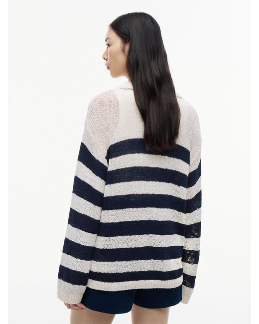 Tommy Hilfiger Blue Stripe Relaxed Crew Neck Jumper