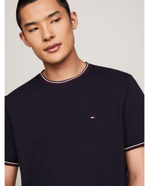 Tommy Hilfiger Blue Signature Tipped T-shirt for men