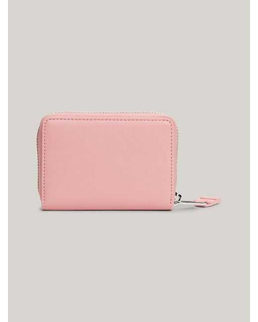 Tommy Hilfiger Pink Essential Logo Small Zip-around Wallet