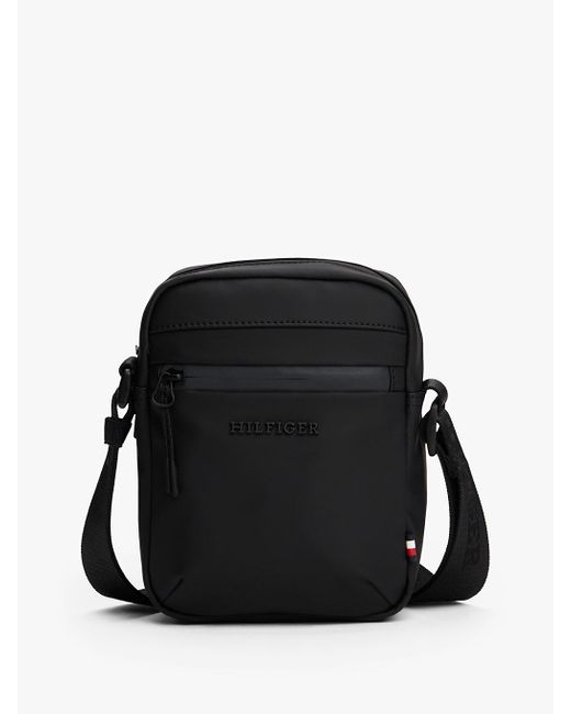 Tommy Hilfiger Green Textured Logo Crossbody Reporter Bag for men