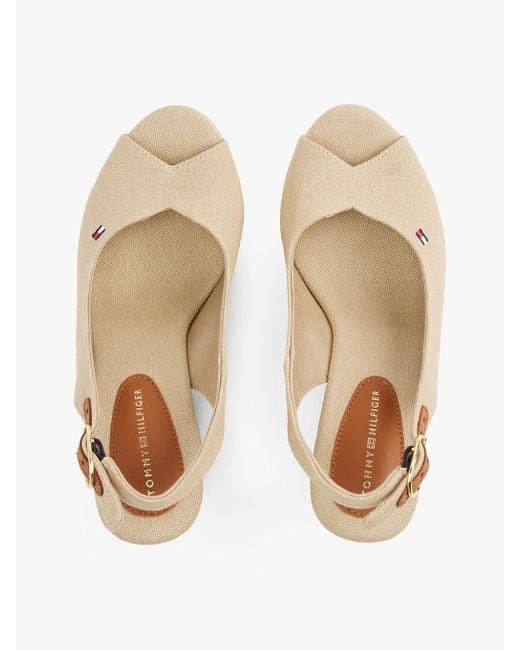 Sandali Espadrillas Con Plateau E Cinturino di Tommy Hilfiger in Natural