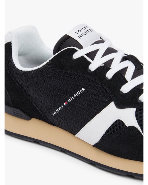 Tommy Hilfiger Black Mixed Texture Mesh Cleat Trainers for men