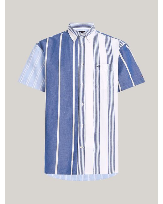 Chemise coupe standard à rayures contrastées Tommy Hilfiger pour homme en coloris Blue