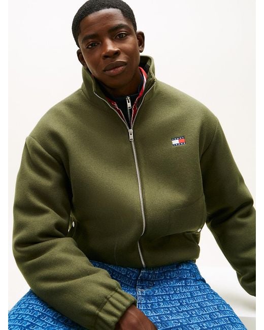 Tommy Hilfiger Green Relaxed Padded Jacket With Wool for men