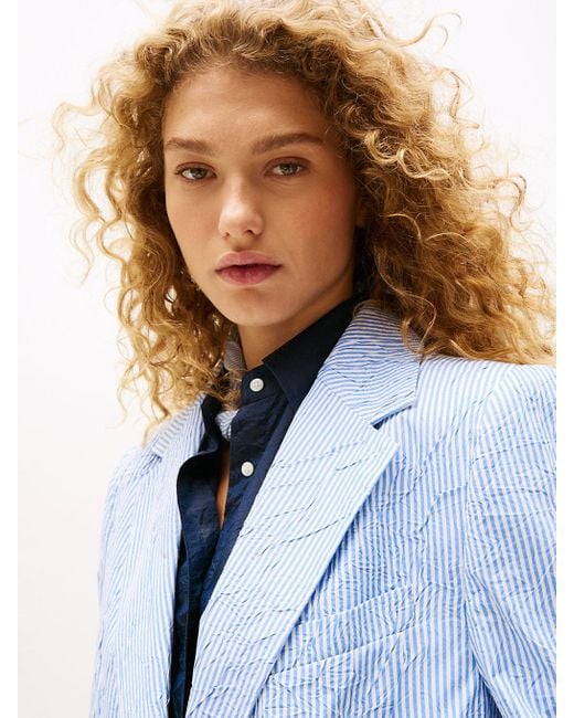 Tommy Hilfiger Blue The Runway Collection Oversized Stripe Blazer