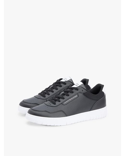 Tommy Hilfiger White Fine Cleat Basketball Trainers With Leather for men