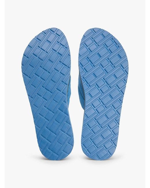 Tommy Hilfiger Blue Th Monogram Plaque Hemp Flip-Flops