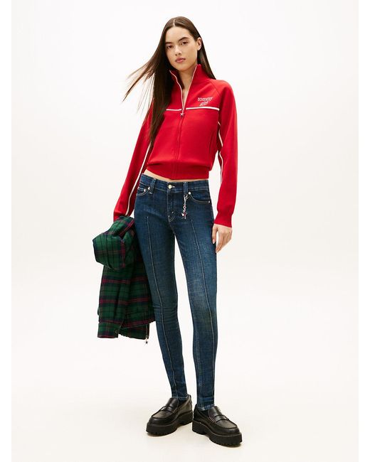 Tommy Hilfiger Red Tommy Girl Seam Detail Skinny Jeans