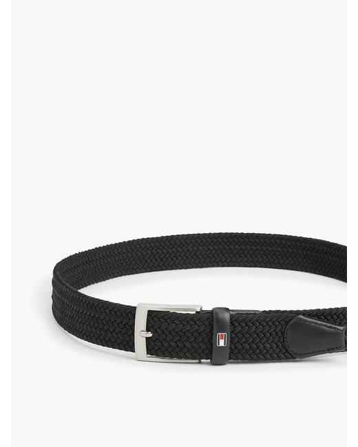 Cintura Adan Con Cinghia Elastica Intrecciata di Tommy Hilfiger in Black da Uomo