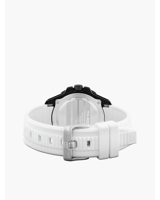 Tommy Hilfiger Black Signature Bezel Silicone Strap Watch for men