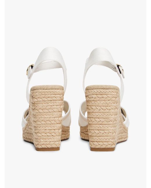Sandali Espadrillas Con Zeppa di Tommy Hilfiger in Natural