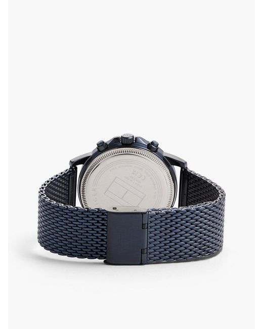Tommy Hilfiger Blue Mesh Strap Skeleton Sub-Counter Watch for men