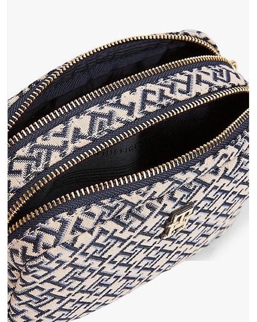 Tommy Hilfiger White Kameratasche Mit Th-Monogramm-Jacquard