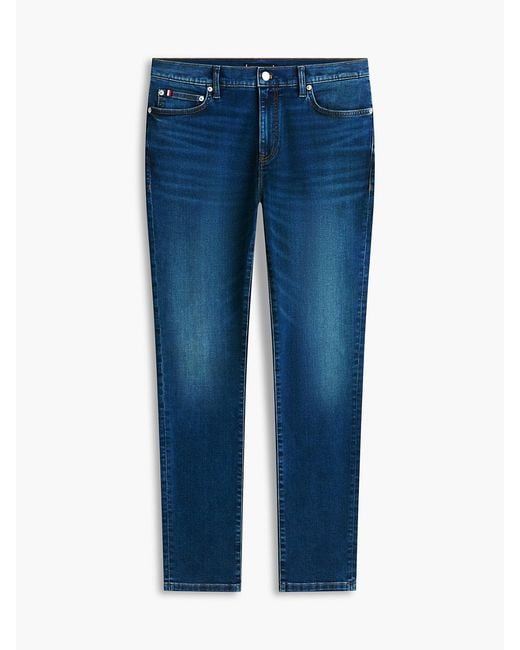 Tommy Hilfiger Blue Bleecker Whiskered Five-Pocket Slim Jeans for men