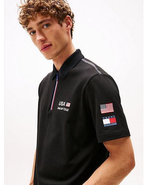 Tommy Hilfiger Tommy X U. Sail Gp Relaxed Fit Poloshirt in het Black voor heren