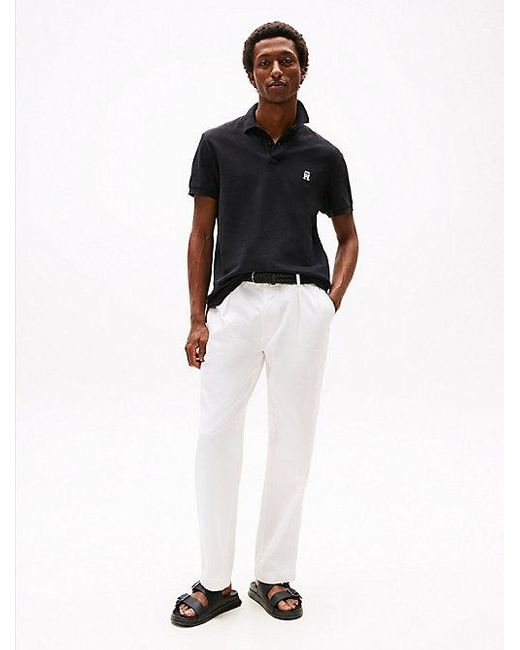 Polo Th Monogram De Corte Regular Tommy Hilfiger de hombre de color Black