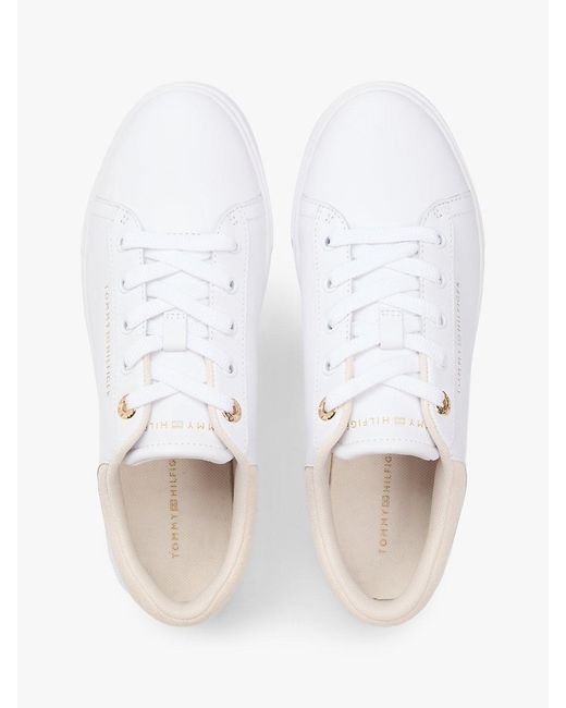 Tommy Hilfiger Multicolor Leather Embossed Logo Cupsole Trainers