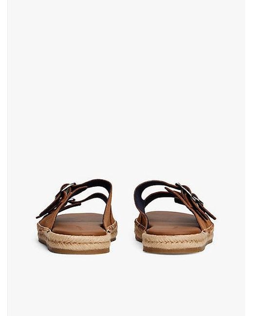 Tommy Hilfiger Suède Sandaal Met Flexibele Zool En Gesp in het Brown voor heren
