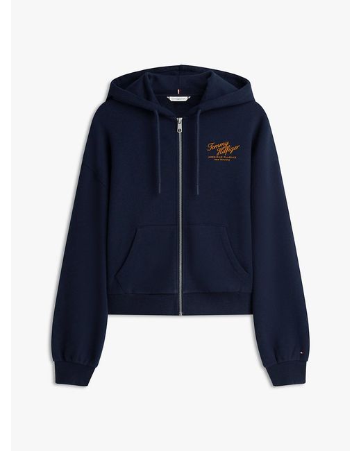 Tommy Hilfiger Blue Terry Relaxed Zip-Thru Hoody