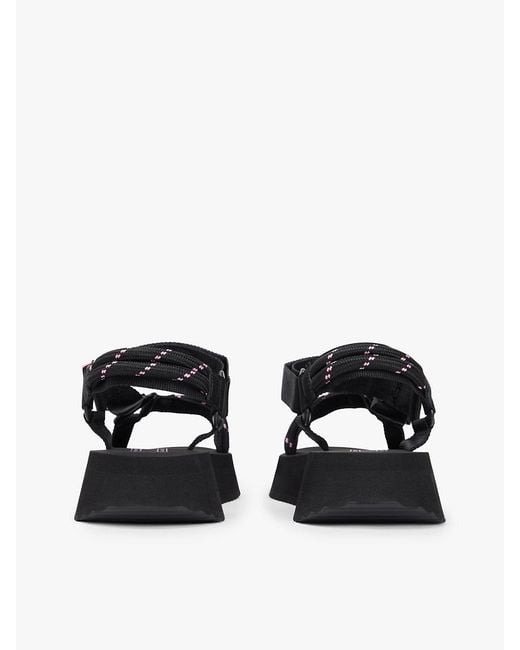 Tommy Hilfiger Black Webbing Rope Cleat Platform Sandals