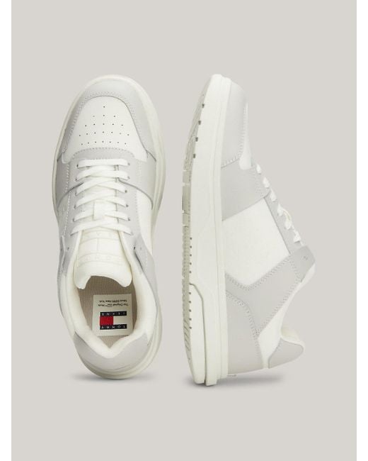 Tommy Hilfiger Natural The Brooklyn Leather Contrast Panel Trainers for men