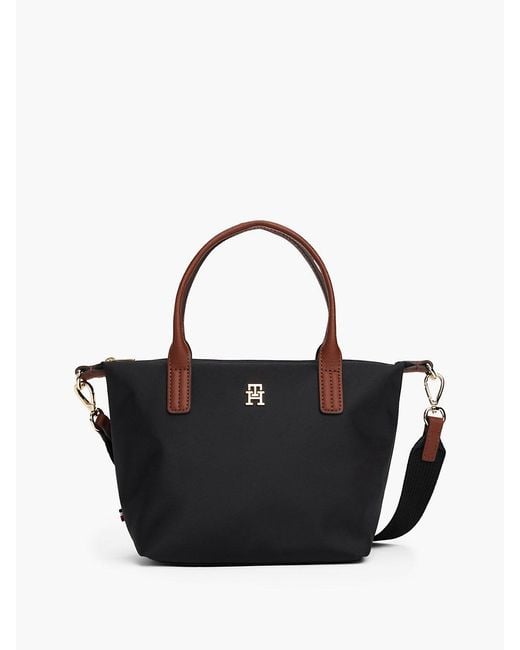 Tommy Hilfiger Black Popette Crossbody Tote Bag