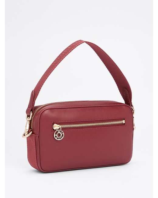 Tommy Hilfiger Red Th Monogram Plaque Camera Bag