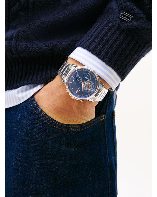 Orologio Cronografo Bicolore Con Quadrante Blu di Tommy Hilfiger in Blue da Uomo