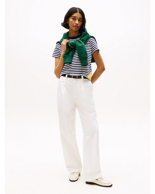 Tommy Hilfiger Blue Hilfiger Sailing Breton Stripe Relaxed T-shirt