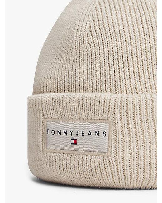 Gorro Con Parche Con Logo Lineal Tommy Hilfiger de color Natural