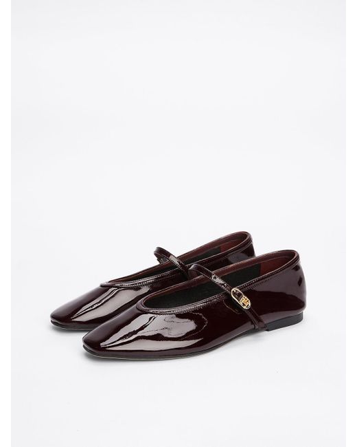 Ballerines Mary Jane En Cuir Verni Tommy Hilfiger en coloris White