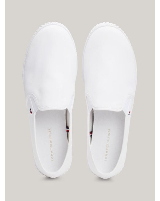 Tommy Hilfiger White Essential Canvas Slip-on Trainers