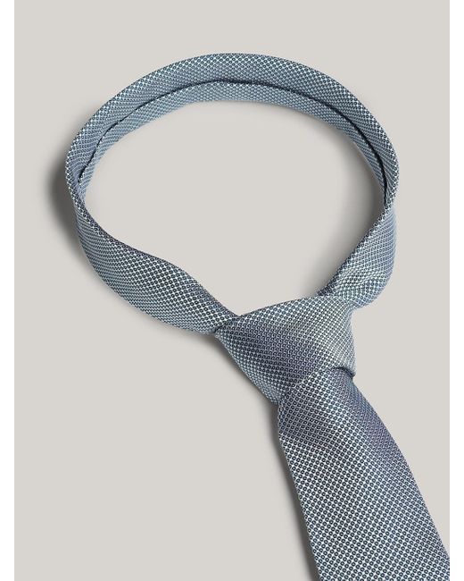 Tommy Hilfiger White Micro Dot Silk Tie for men