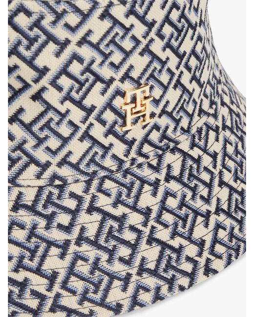 Tommy Hilfiger White Th Monogram Jacquard Bucket Hat