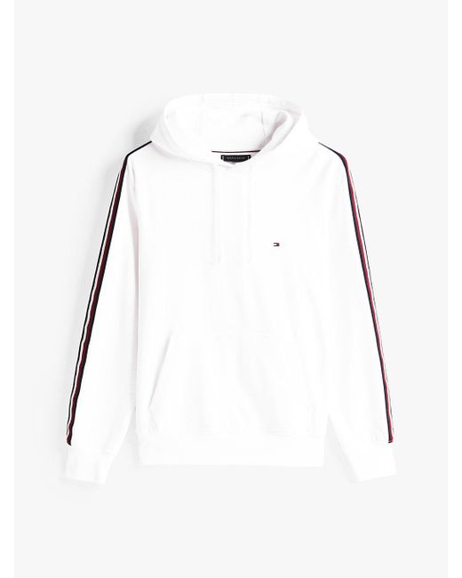 Sweat À Capuche Global Stripe À Cordon Tommy Hilfiger pour homme en coloris White