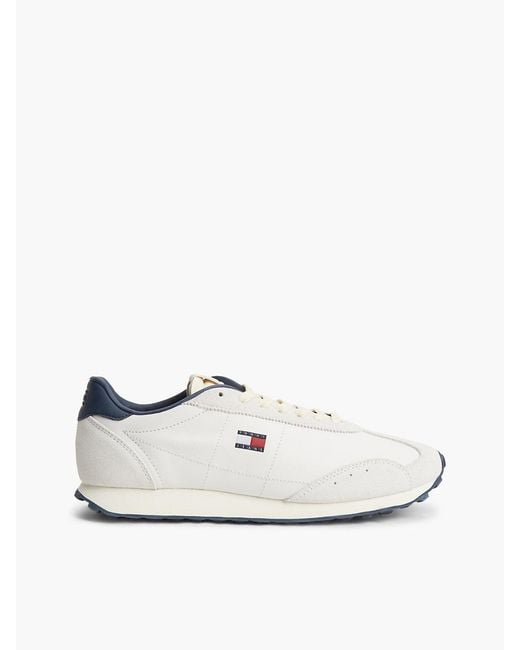 Tommy Hilfiger White Retro Archive Runner Trainers With Leather for men