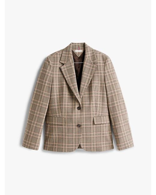 Blazer Droit À Carreaux Tommy Hilfiger en coloris Natural