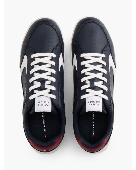 Tommy Hilfiger Blue Low Profile Cupsole Trainers With Leather for men