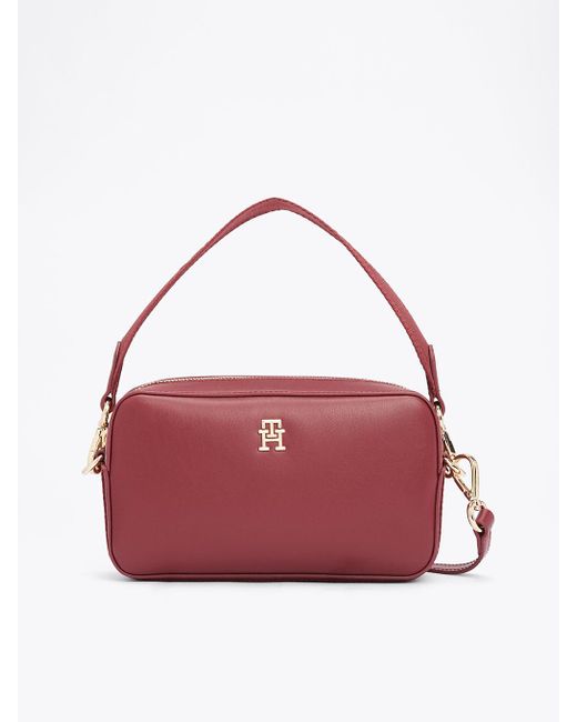 Tommy Hilfiger Red Th Monogram Plaque Camera Bag