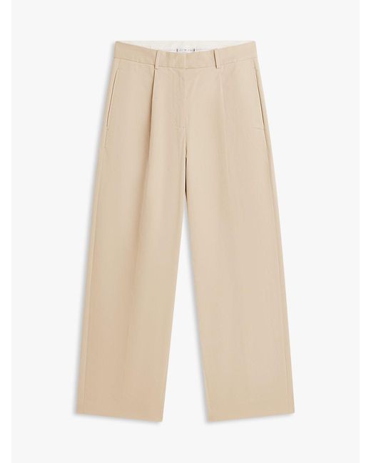 Tommy Hilfiger Blue Pleated Barrel Chinos
