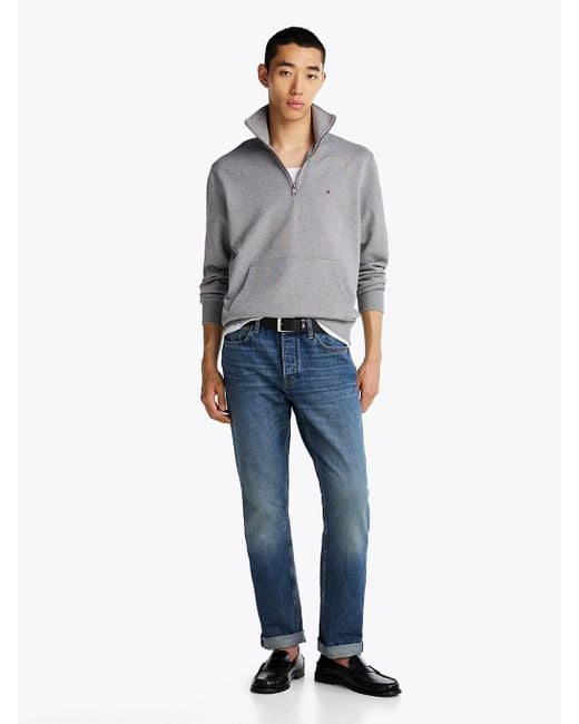 Tommy Hilfiger Gray Quarter-zip Terry Sweatshirt for men